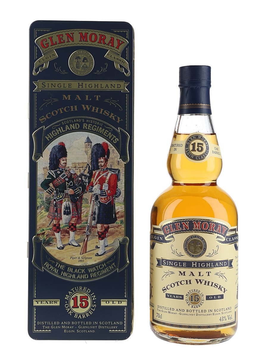 Glen Moray 15 Year Old Bottled 1990s - Scotland's Historic Highland Regiments 70cl / 43%