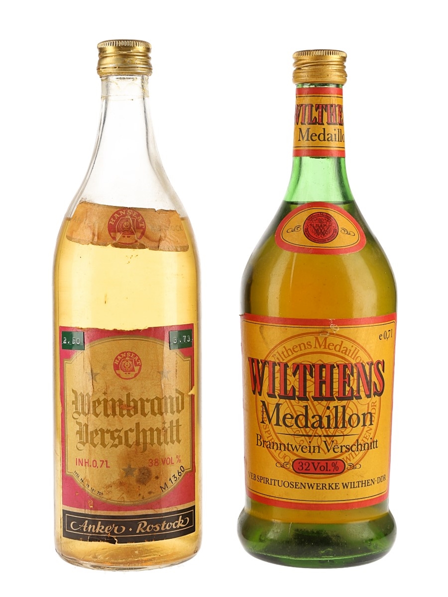 Wilthens Medaillon & Weinbrand Verschmitt Bottld 1970s 2 x 70cl / 35%