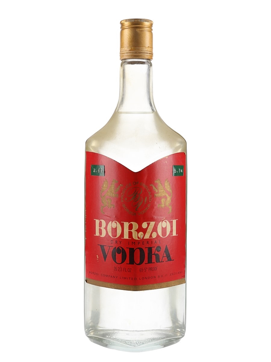 Borzoi Dry Imperial Vodka Bottled 1970s 75.5cl / 37.4%