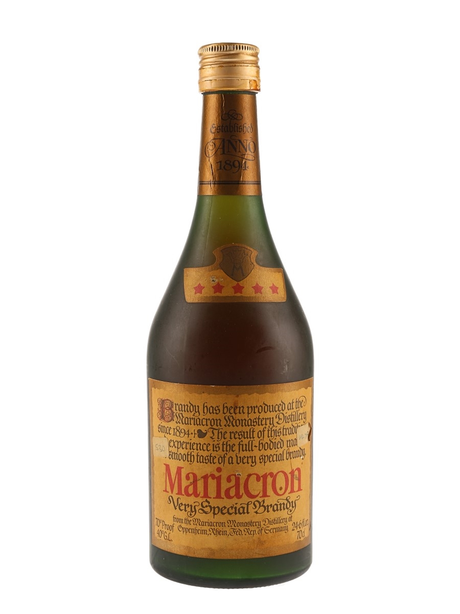 Mariacron Very Special Brandy 5 Star Bottled 1970s 70cl / 40%