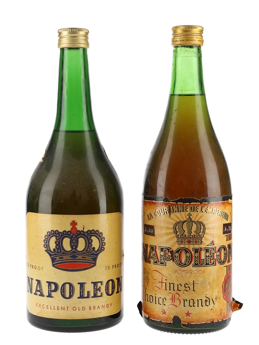 Napoleon Finest Choice & Excellent Old Brandy Bottled 1970s 2 x 70cl / 40%