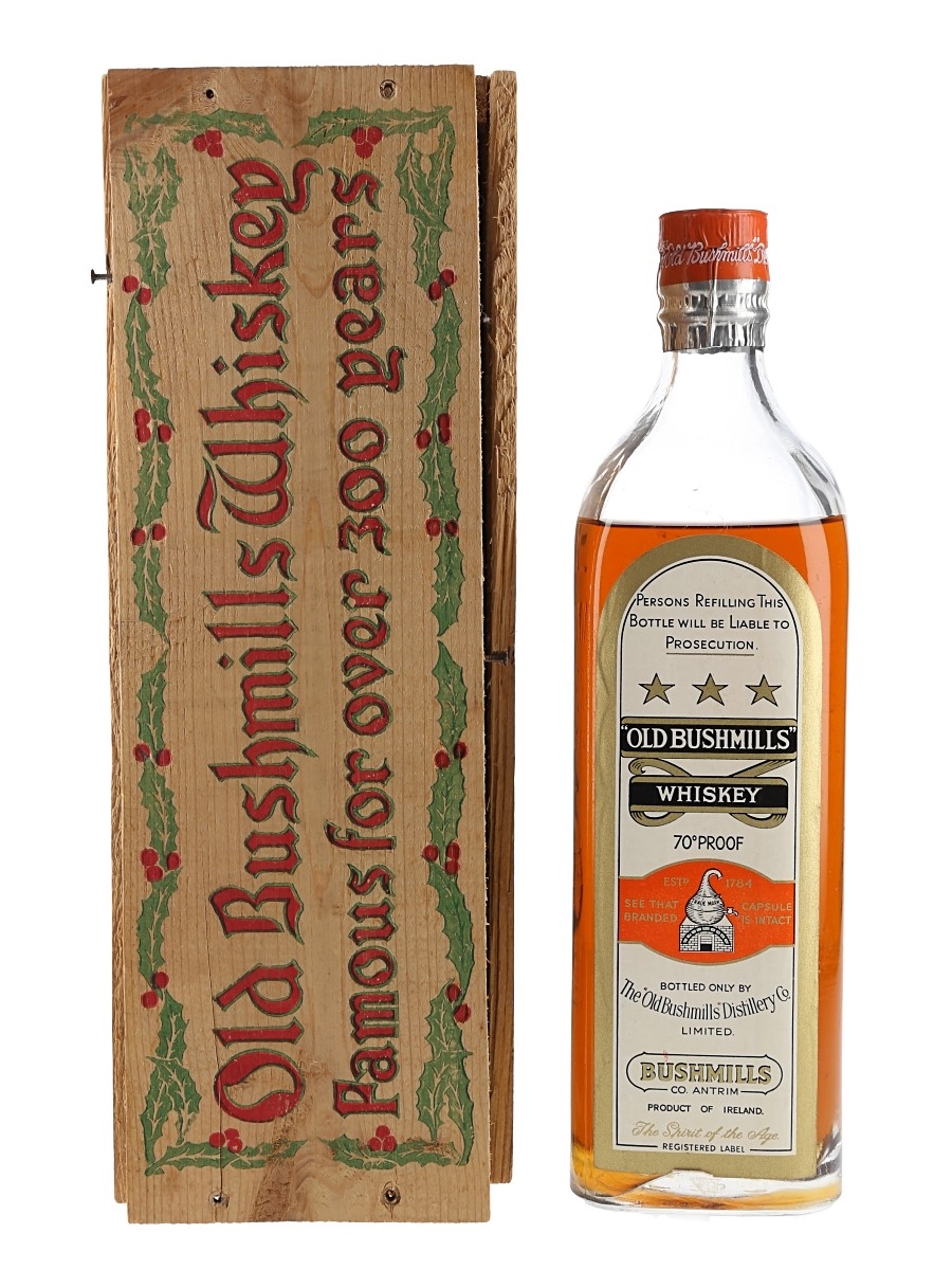 Irish Whiskey Auctions  Bushmills Wooden whiskey Crate