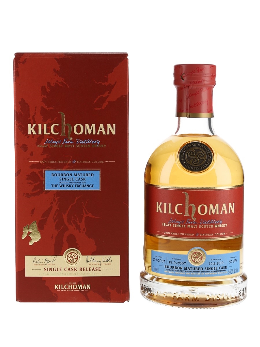 Kilchoman 2007 Single Bourbon Cask 307 Bottled 2019 - The Whisky Exchange 20th Anniversary 70cl / 56.5%