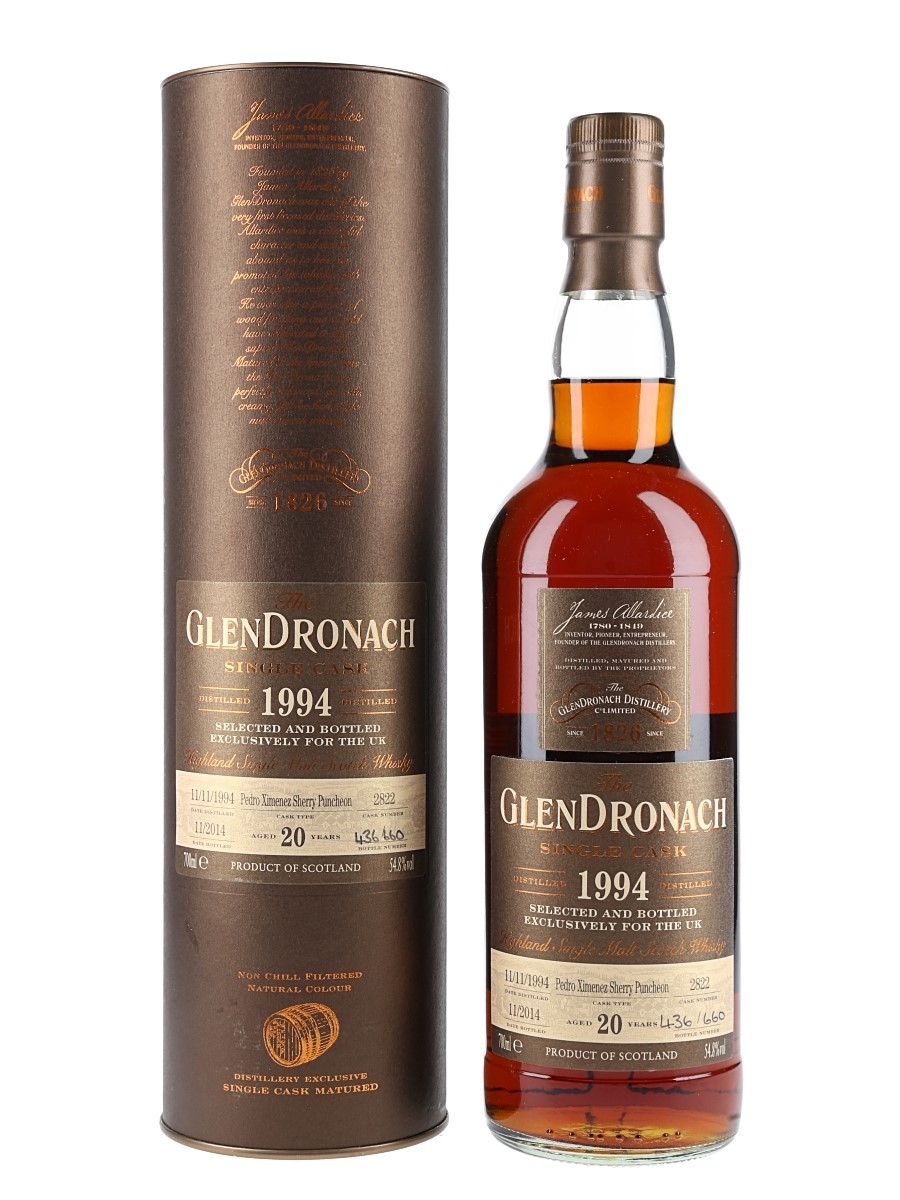 Glendronach 1994 20 Year Old PX Sherry Puncheon Bottled 2014 70cl / 54.8%