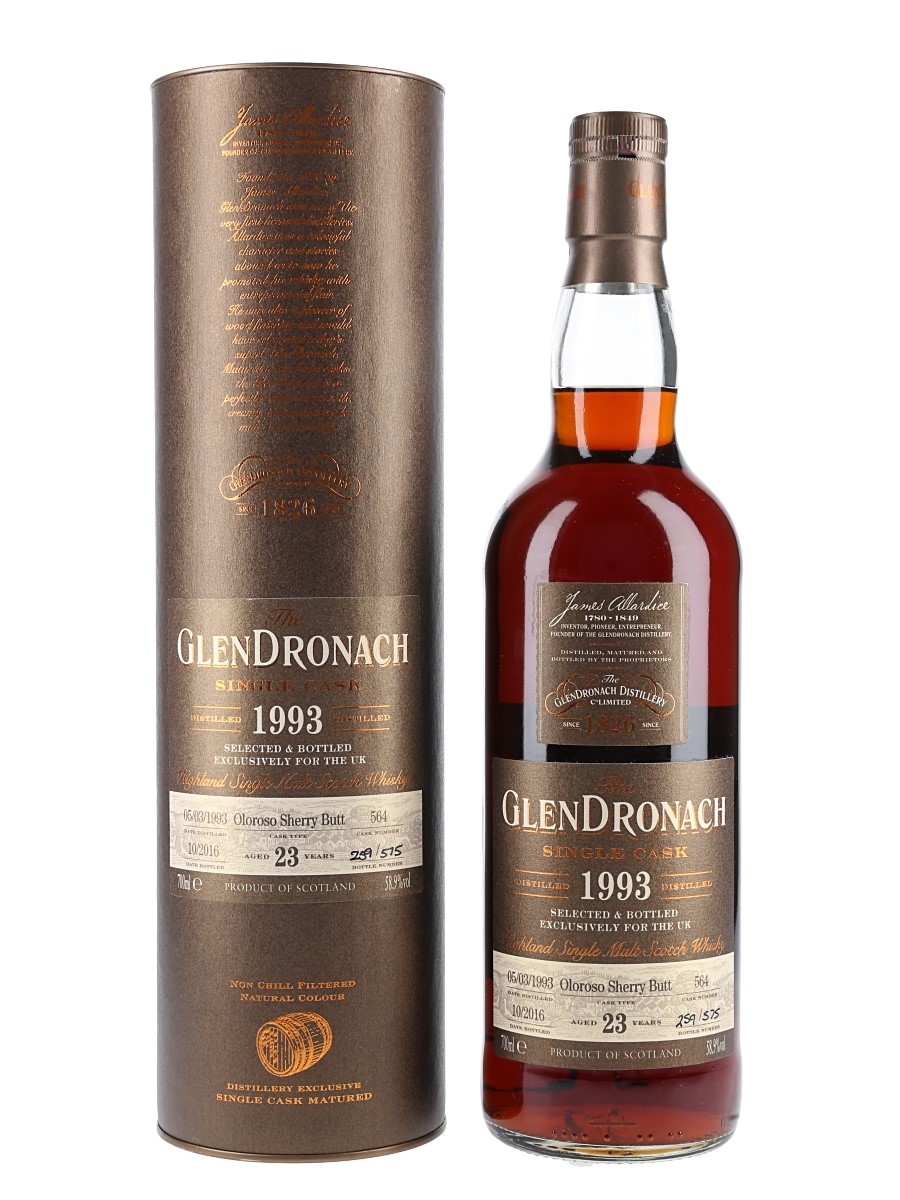Glendronach 1993 23 Year Old Oloroso Sherry Butt Bottled 2016 70cl / 58.9%
