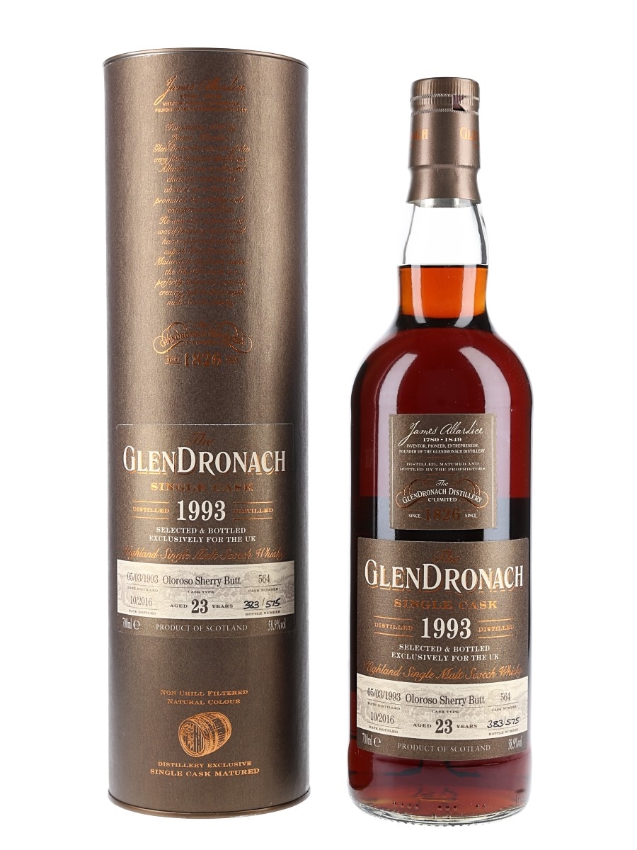 Glendronach 1993 23 Year Old Oloroso Sherry Butt Bottled 2016 70cl / 58.9%