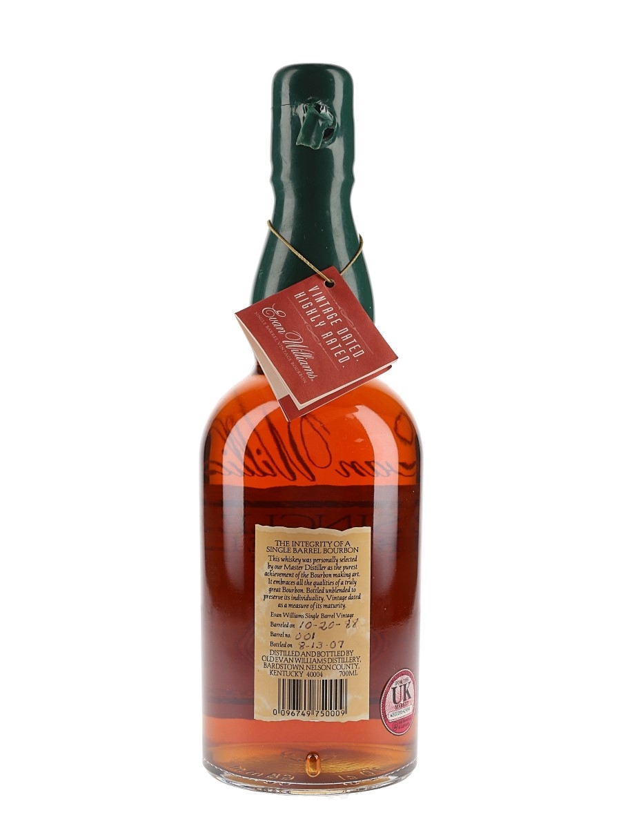 Evan Williams 1988 Single Barrel - Lot 121065 - Buy/Sell