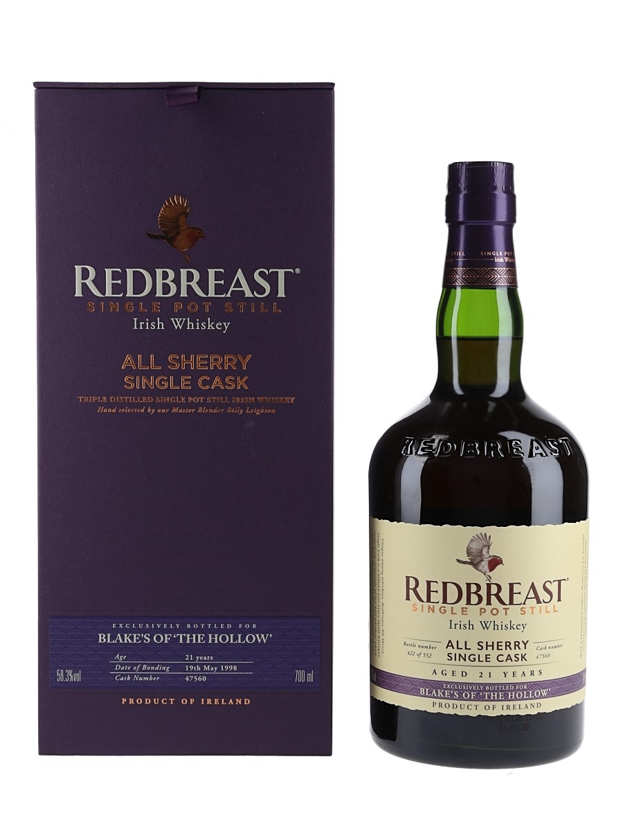 Redbreast 1998 21 Year Old Sherry Cask 47560 Blake's Of The Hollow Exclusive 70cl / 58.3%