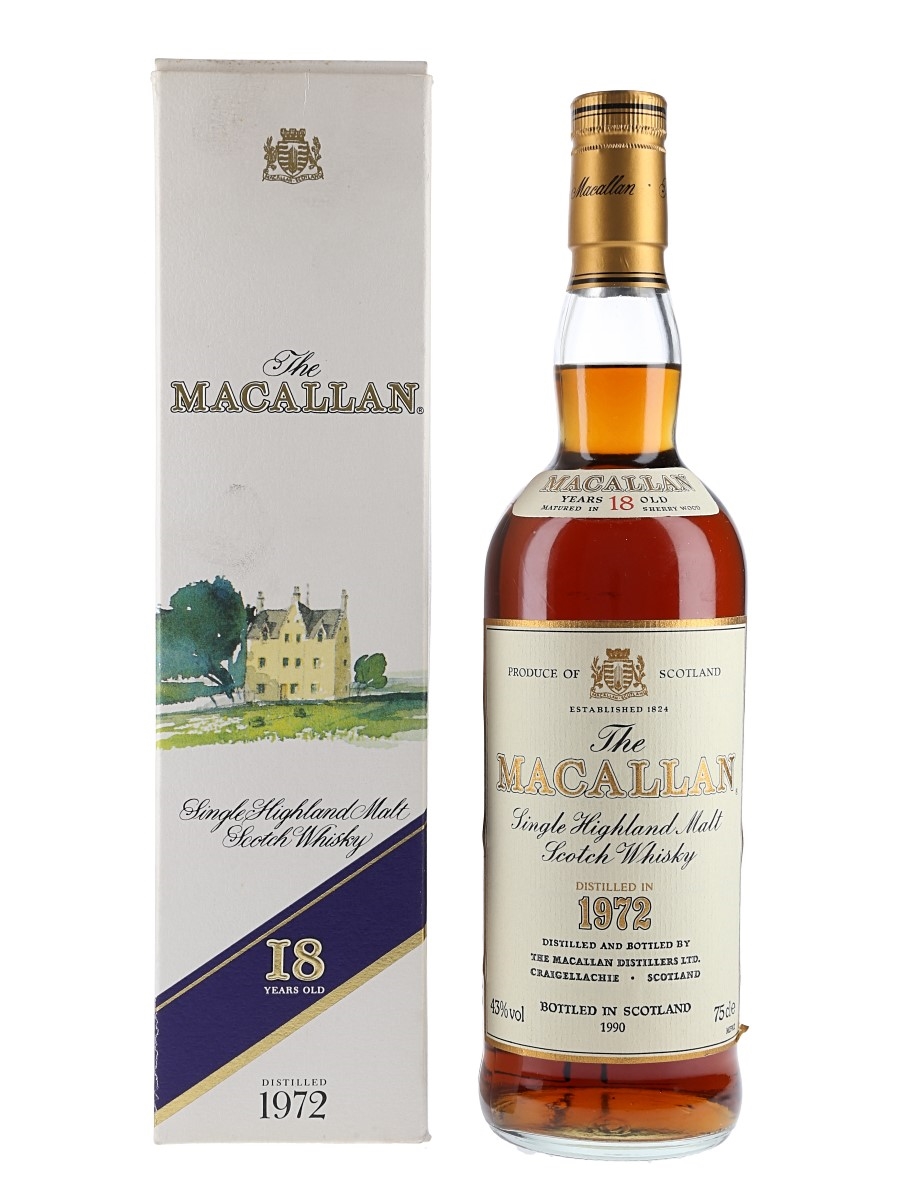 Macallan 1972 18 Year Old Bottled 1990 75cl / 43%