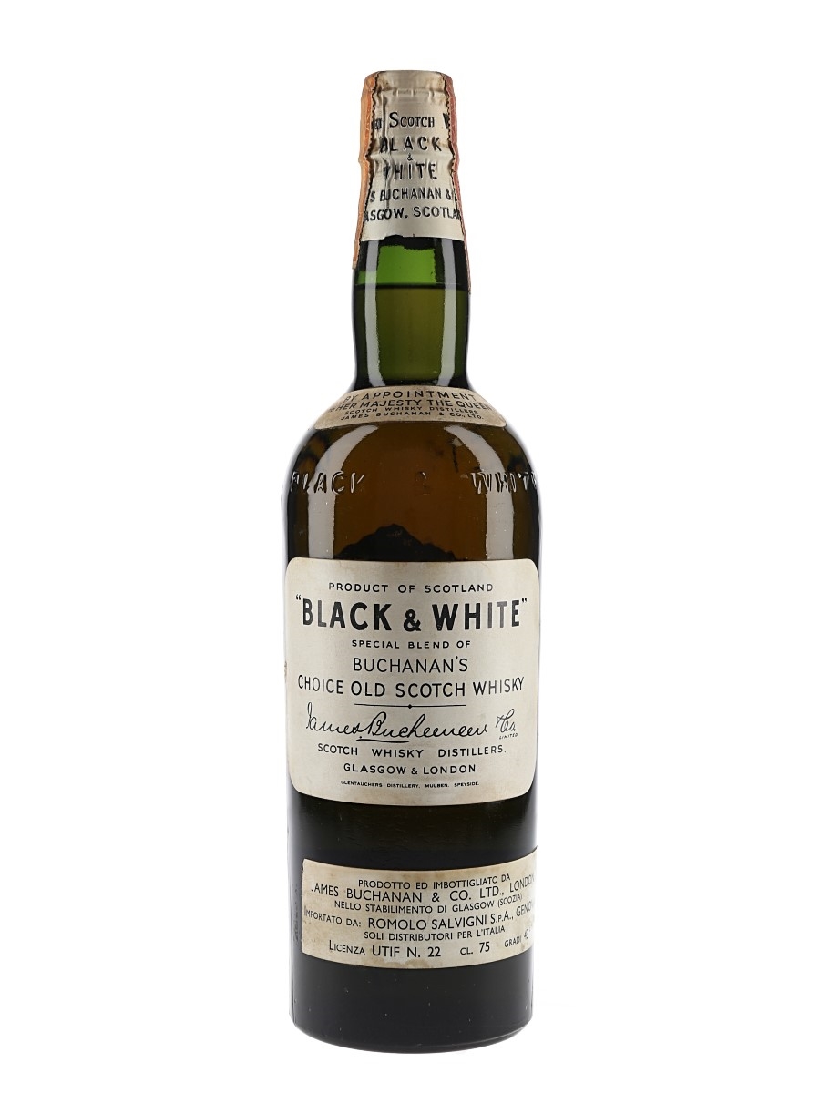 Buchanan's Black & White Spring Cap Bottled 1950s-1960s - Romolo Salvigni 75cl / 43%