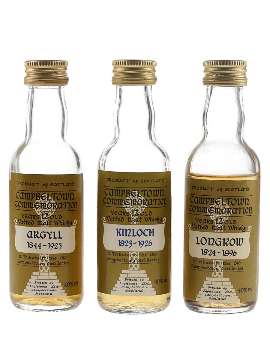 Campbeltown Commemorative 12 Year Old Argyll, Kinloch & Longrow 3 x 5cl / 40%