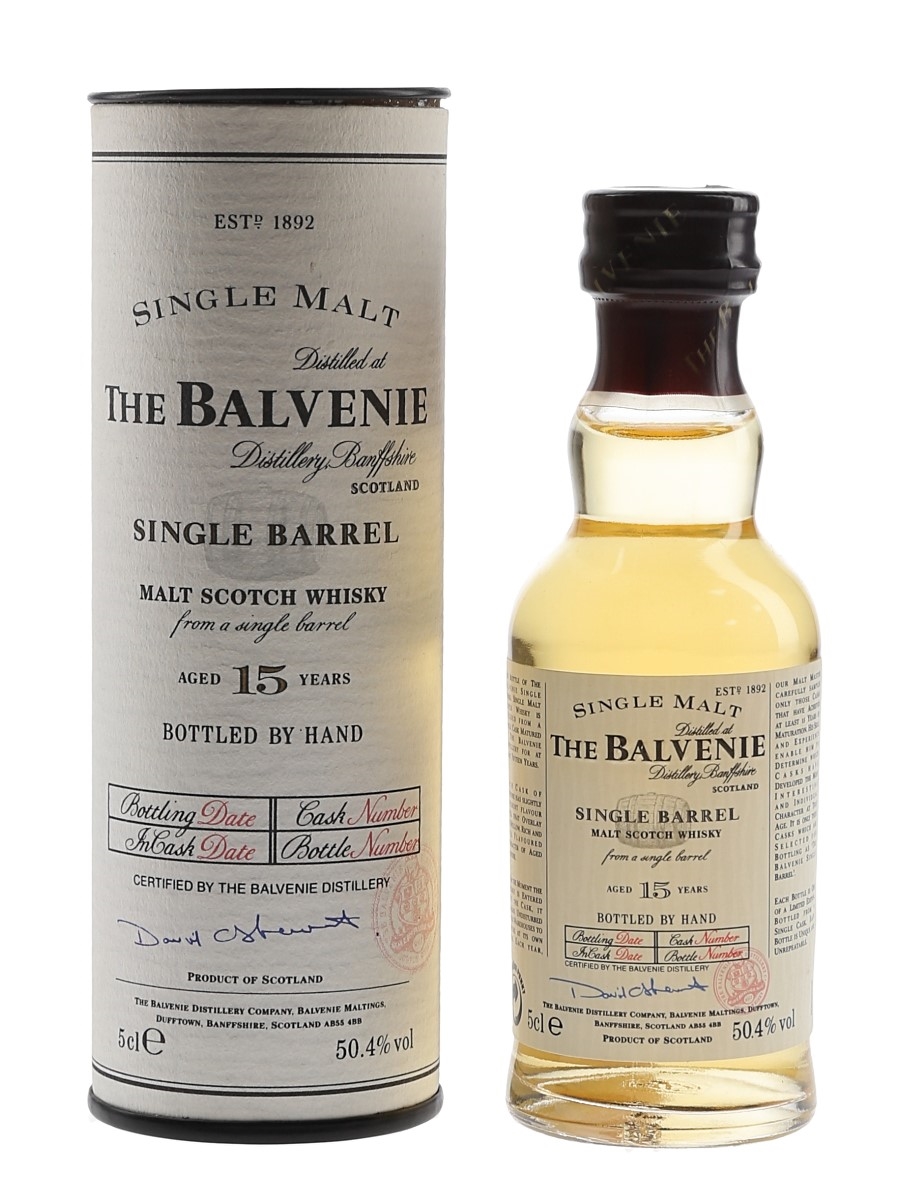 Balvenie 15 Year Old Single Barrel Bottled 1990s 5cl / 50.4%