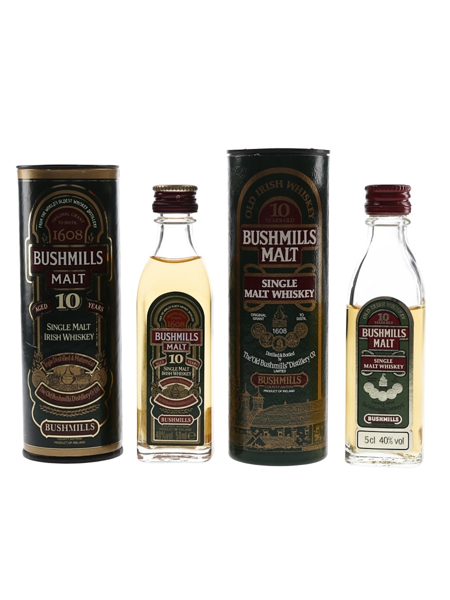 Bushmills 10 Year Old Bottled 1980s-1990s 2 x 5cl / 40%