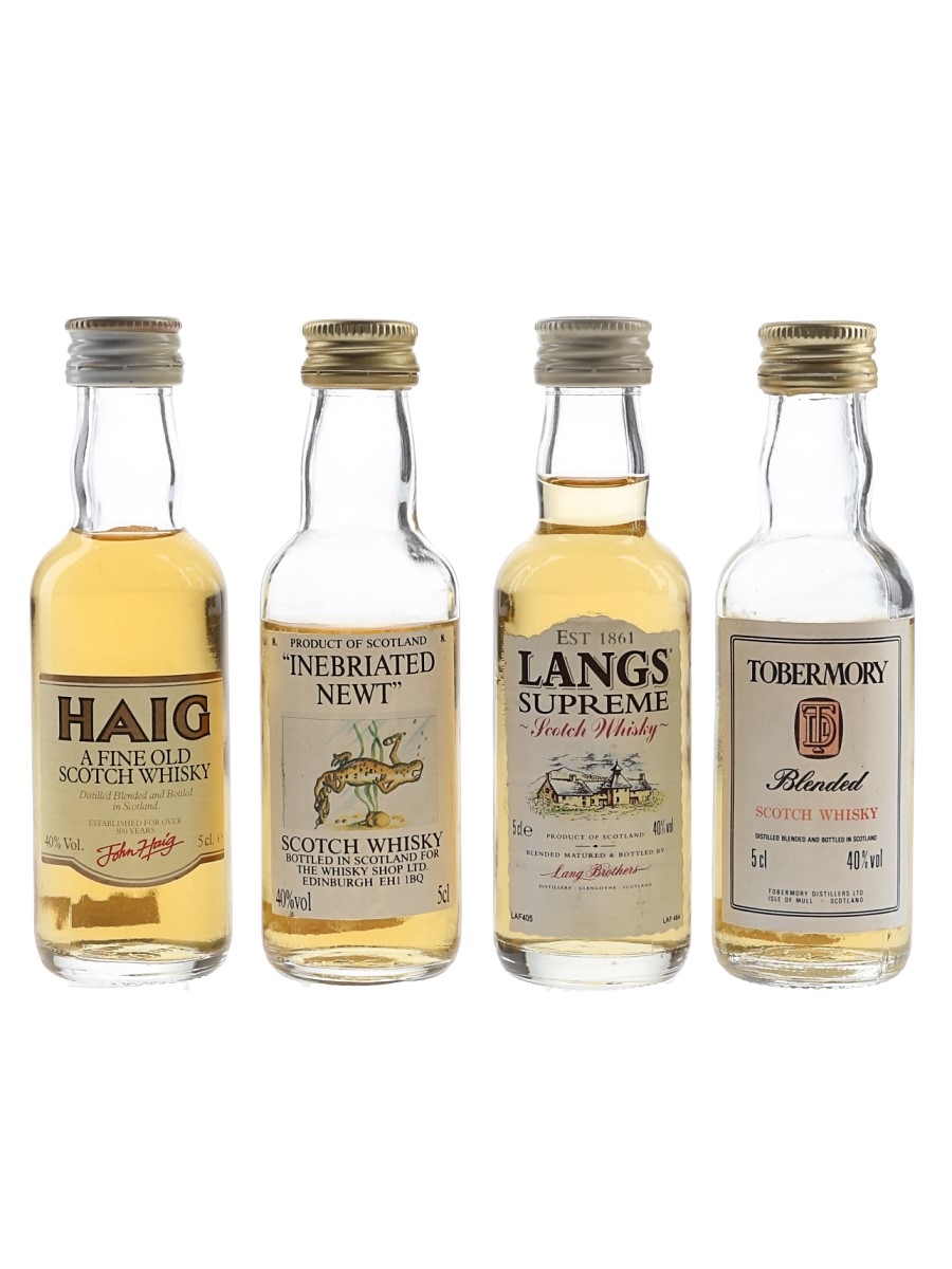 Haig, Inebriated Newt, Langs Supreme & Tobermory Bottled 1980s-1990s 4 x 5cl / 40%