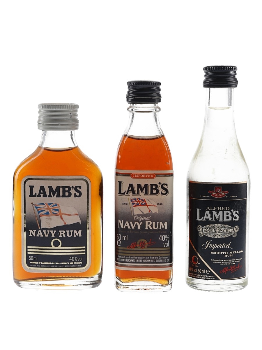 Lamb's Navy Rum & Pale Gold Bottled 1980-1990s 3 x 5cl / 40%