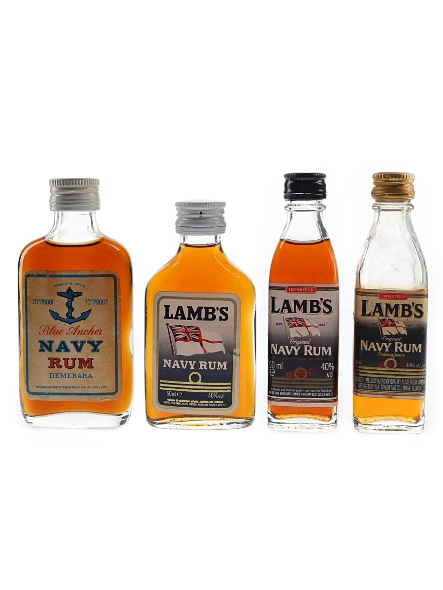 Lamb's Original Navy Rum & Blue Anchor Bottled 1970s & 1980s 4 x 5cl / 40%