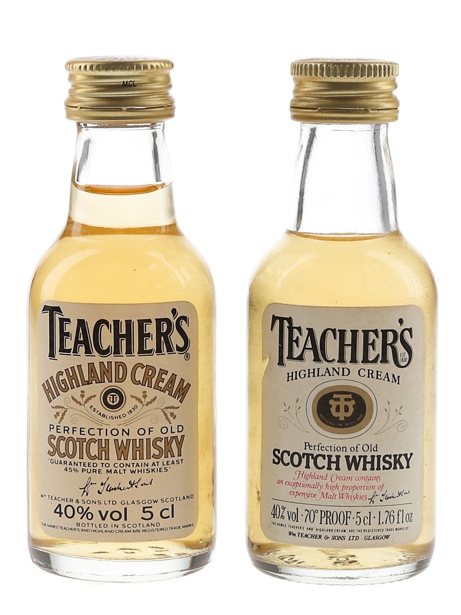 Teacher's Highland Cream Bottled 1970s-1980s 2 x 5cl / 40%
