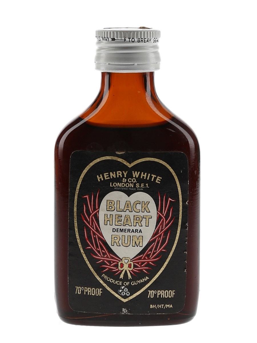 Black Heart Demerara Rum Bottled 1970s - Henry White & Co. 5cl / 40%