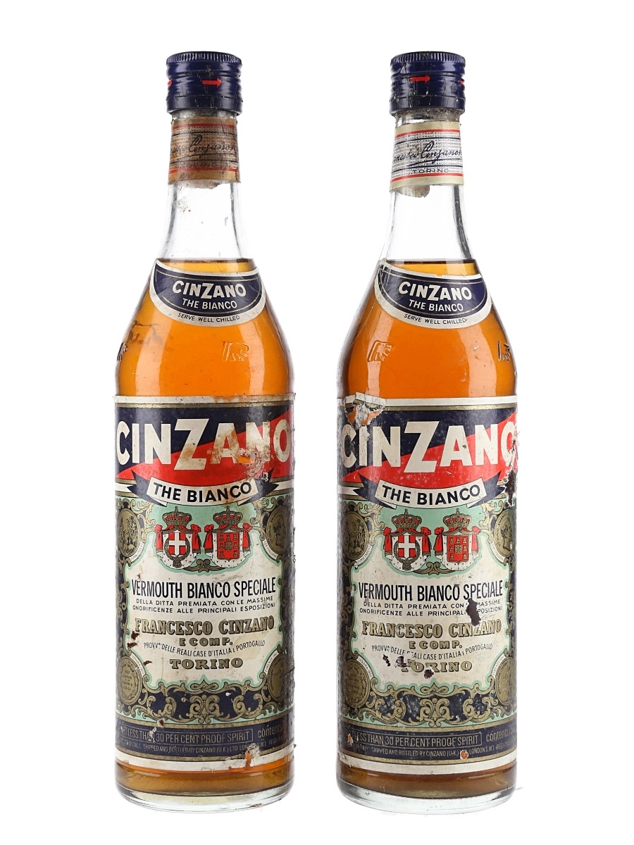 Cinzano The Bianco Vermouth Bottled 1970 - 1980s 2 x 75cl / 17%