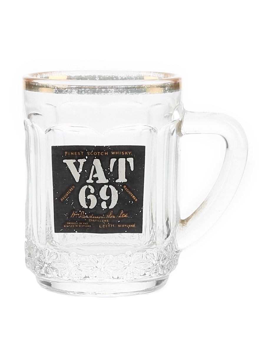 VAT 69 Whisky Glass  7cm Tall