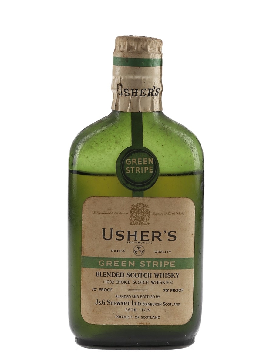 Usher's Green Stripe Bottled 1950s - J & G Stewart Ltd. 5cl / 40%