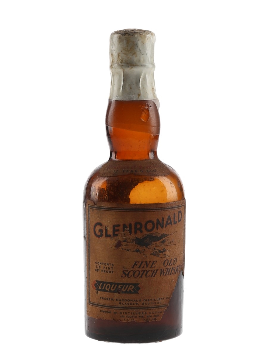 Glenronald 12 Year Old Bottled 1930s - Distillers Exchange, New York 5.9cl / 43%