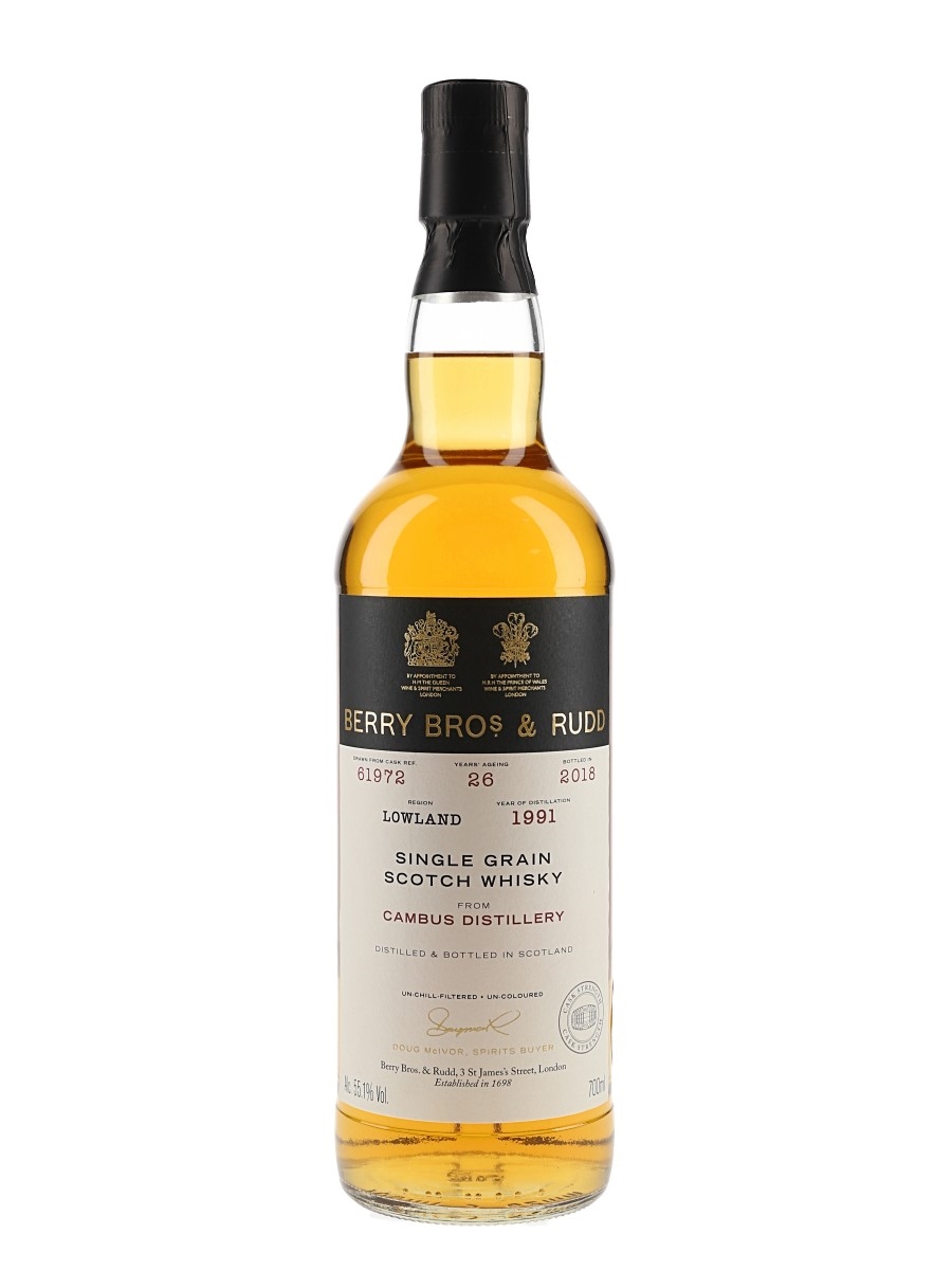 Cambus 1991 26 Year Old Bottled 2018 - Berry Bros & Rudd 70cl / 55.1%