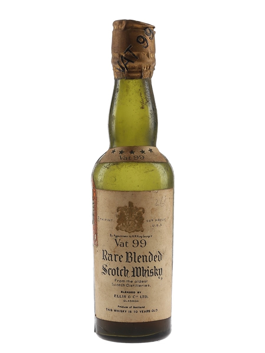 Vat 99 10 Year Old Bottled 1930s - Balfour, Guthrie & Co. 5.6cl / 43%