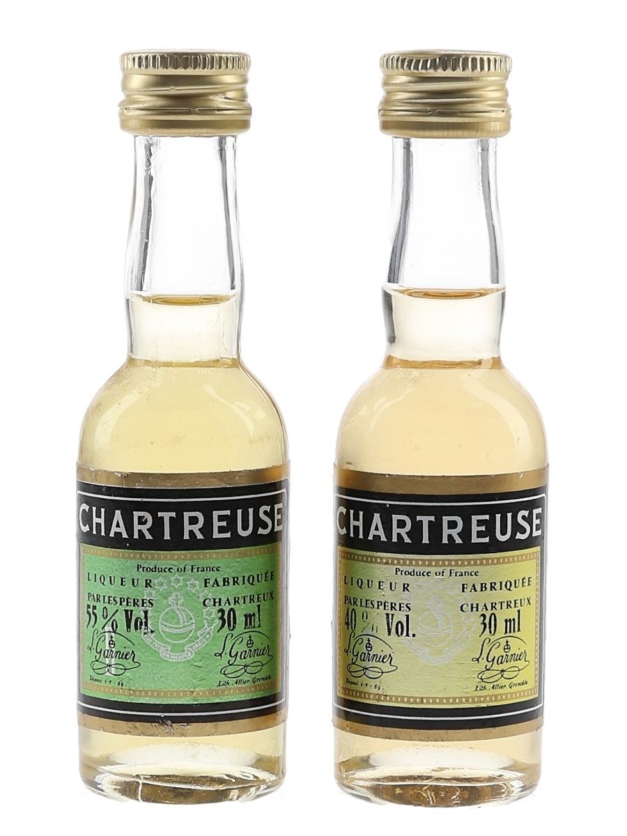 Charteuse Green & Yellow Bottled 1980s 2 x 3cl