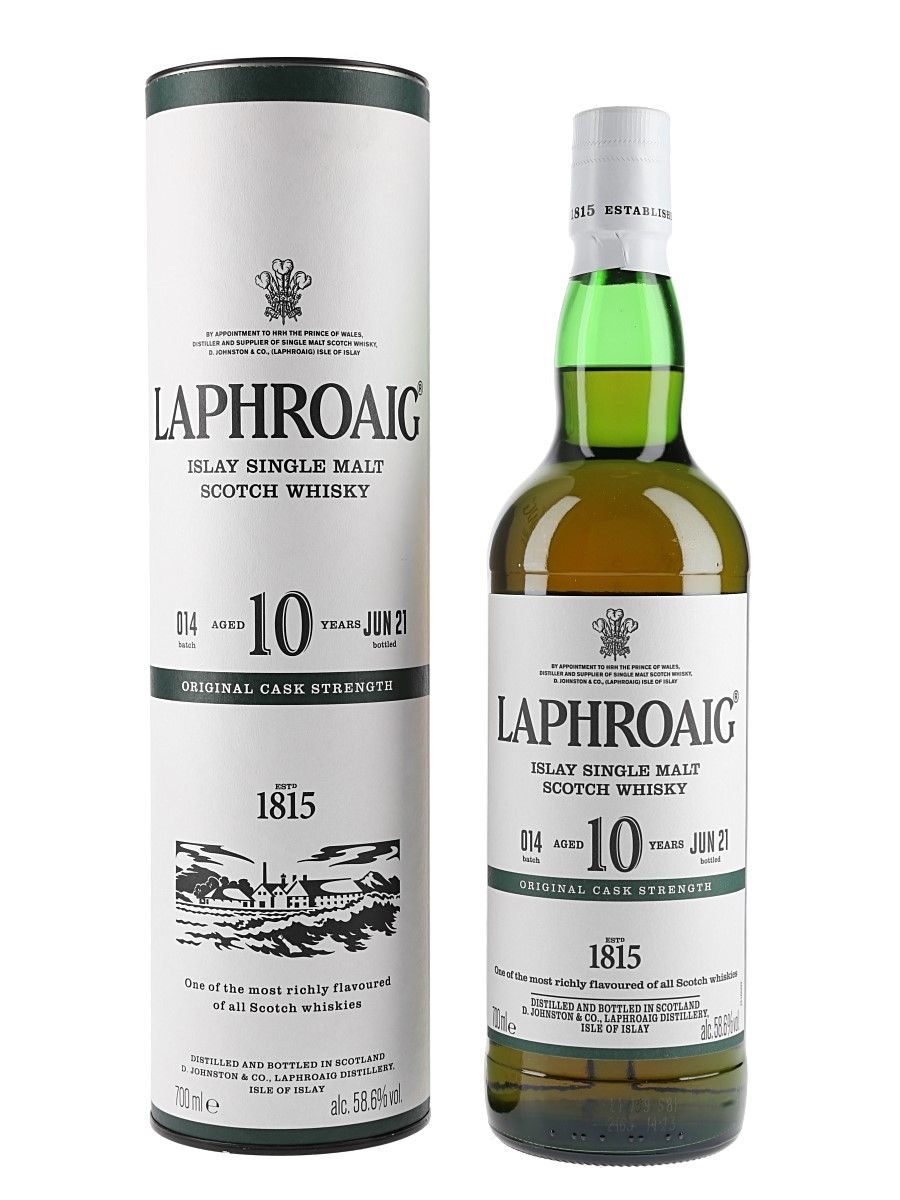Laphroaig 10 Year Old Cask Strength Bottled 2021 - Batch 014 70cl / 58.6%