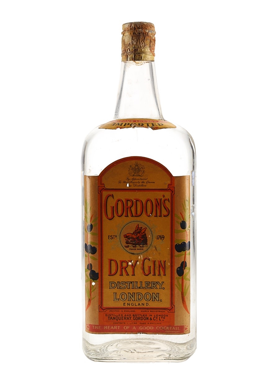 Gordon's Dry Gin Spring Cap Bottled 1950s-1960s 100cl / 47%