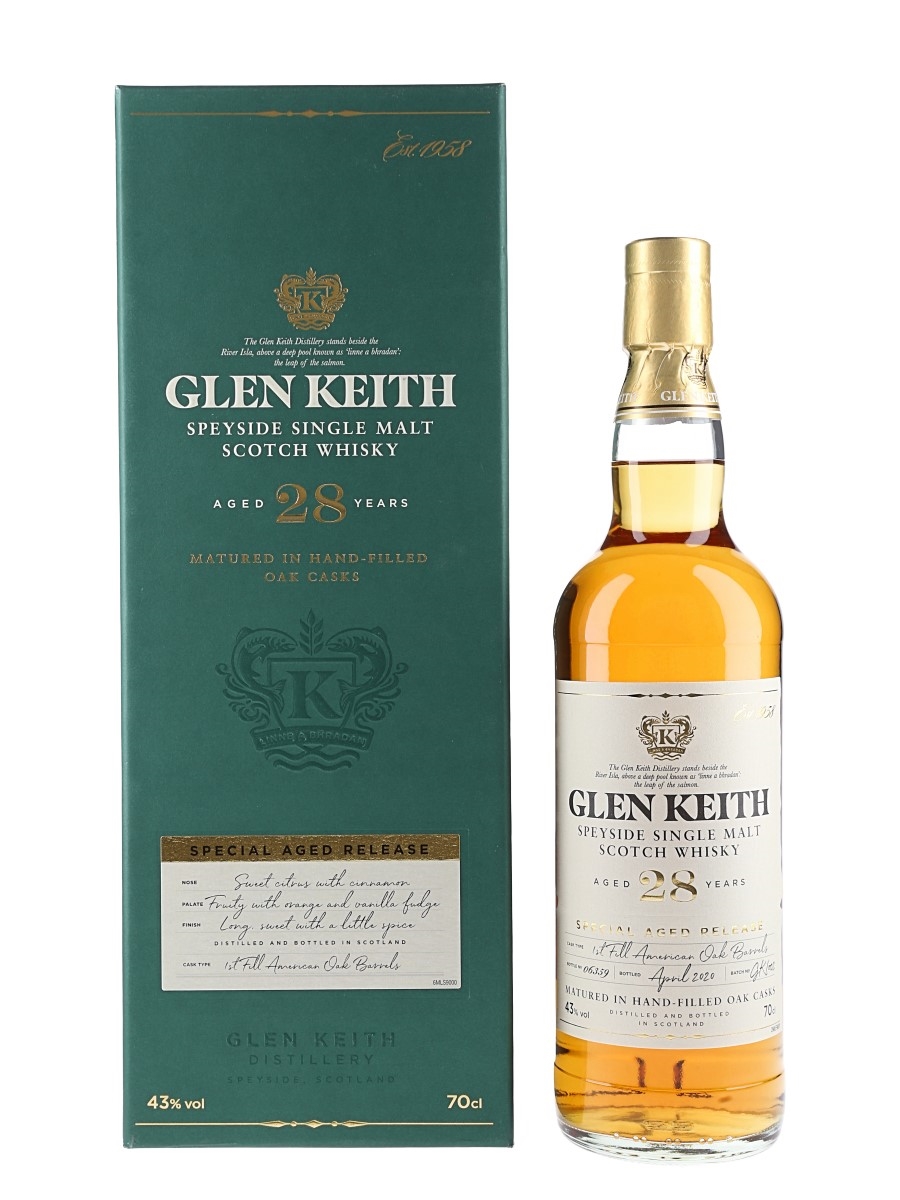 Glen Keith 28 Year Old Bottled 2020 70cl / 43%