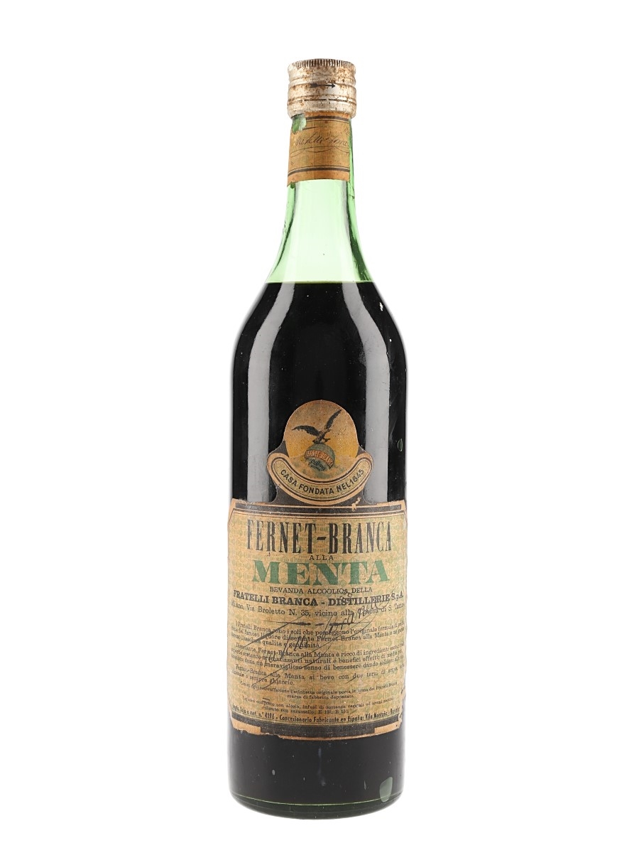 Fernet Branca Alla Menta Bottled 1960s 100cl