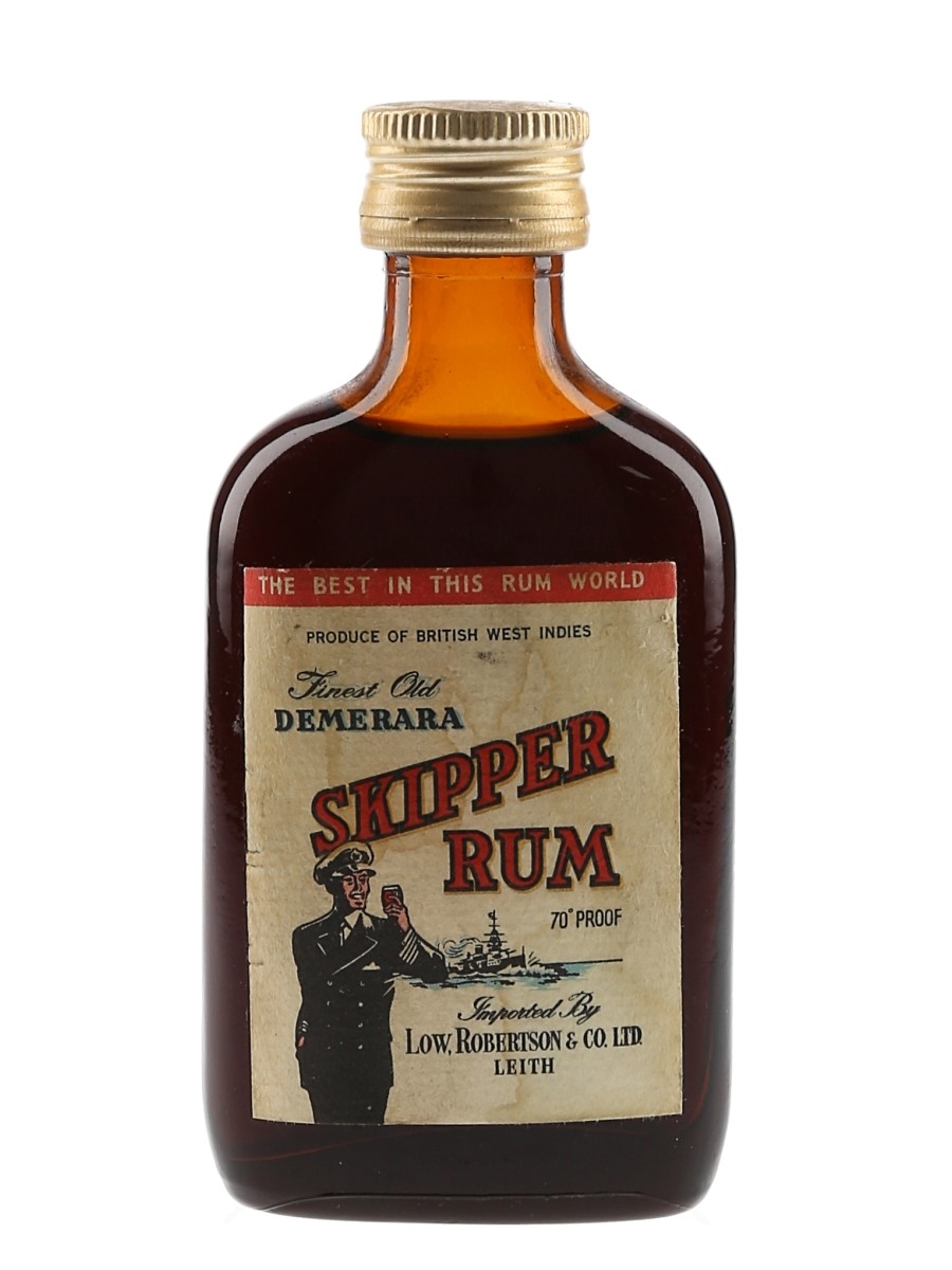 Skipper Finest Old Demerara Rum Bottled 1960s - Low, Robertson & Co. Ltd. 5cl / 40%