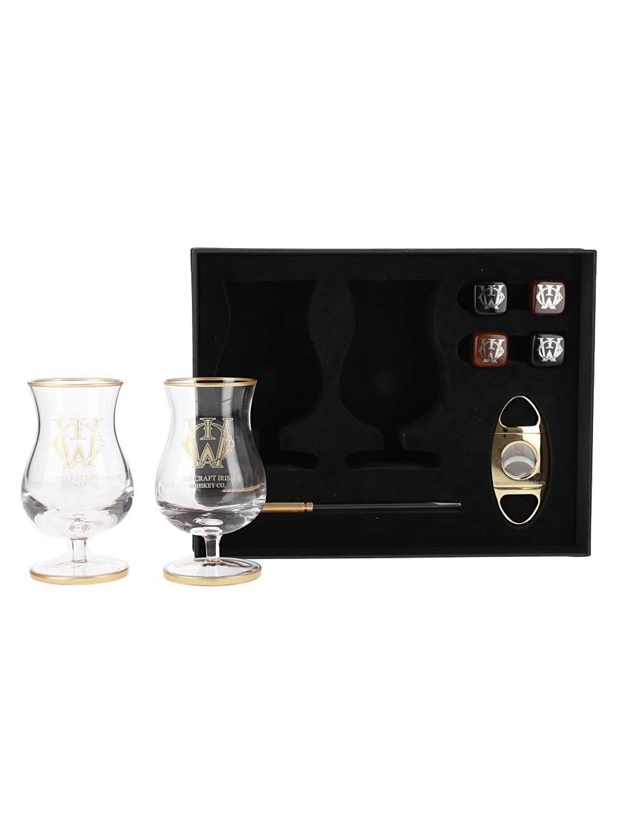 Craft Irish Whiskey Co Glasses and Cigar Cutter Set  