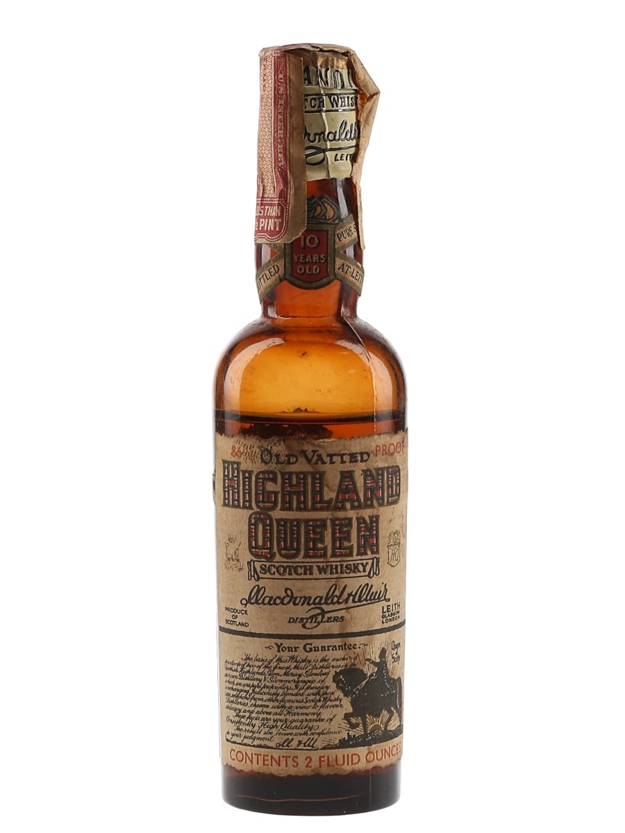 Highland Queen 10 Year Old Bottled 1930s - Rapken & CO 4.7cl / 43%