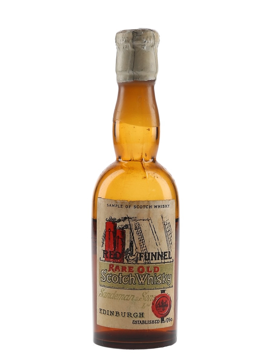 Red Funnel Rare Old Scotch Whisky Bottled 1940s - Sandeman & Sons 5cl