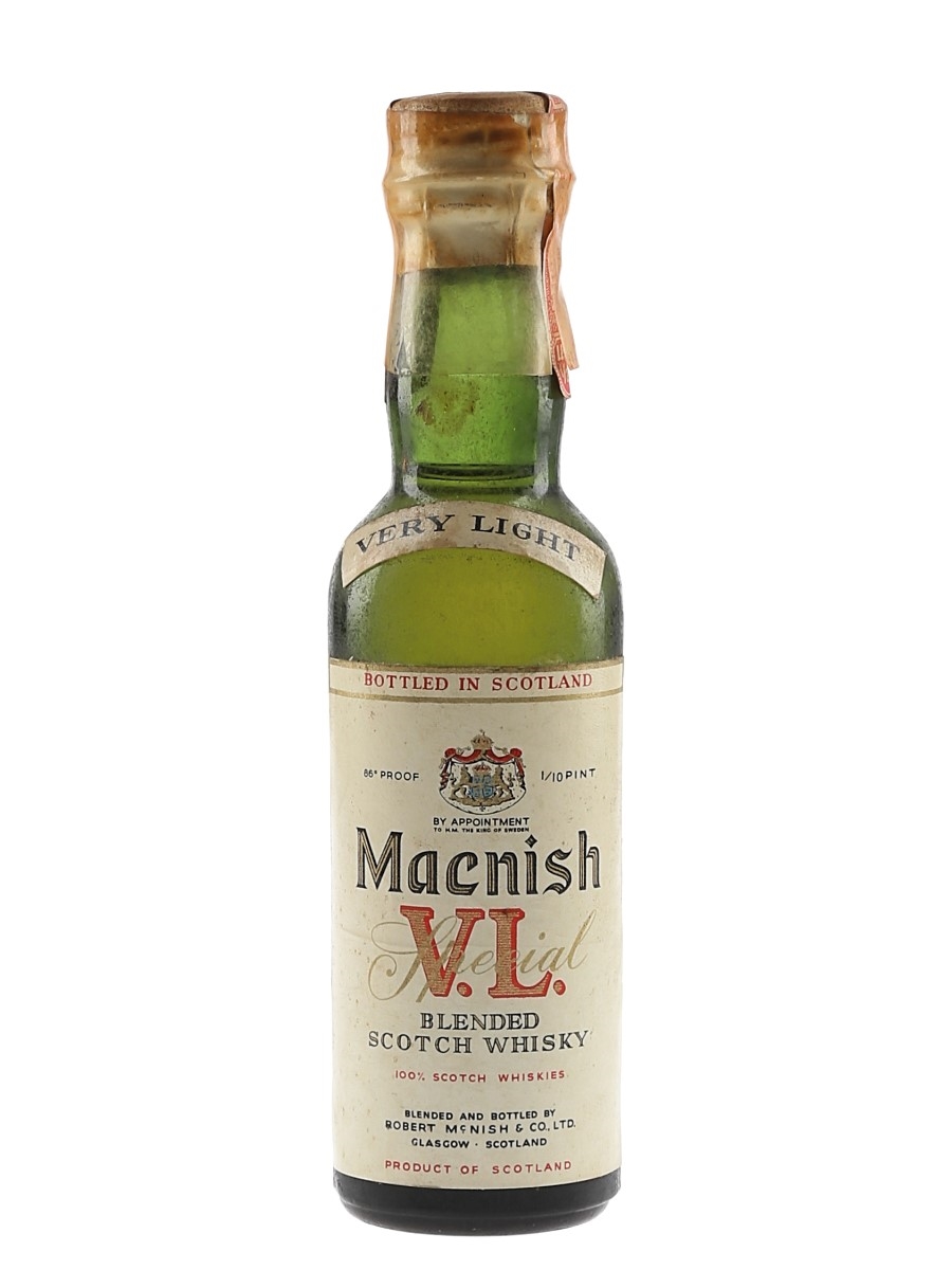 Macnish Very Light Bottled 1940s-1950s - Webster International Imports 4.7cl / 43%