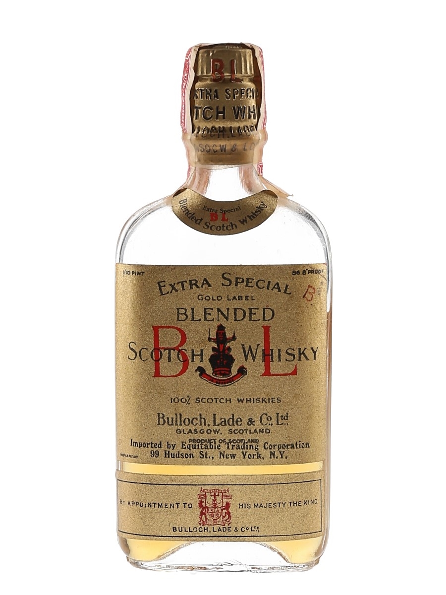 Bulloch Lade's Extra Special Gold Label Bottled 1930s-1940s - Equitable Trading Corporation 4.7cl / 43.4%