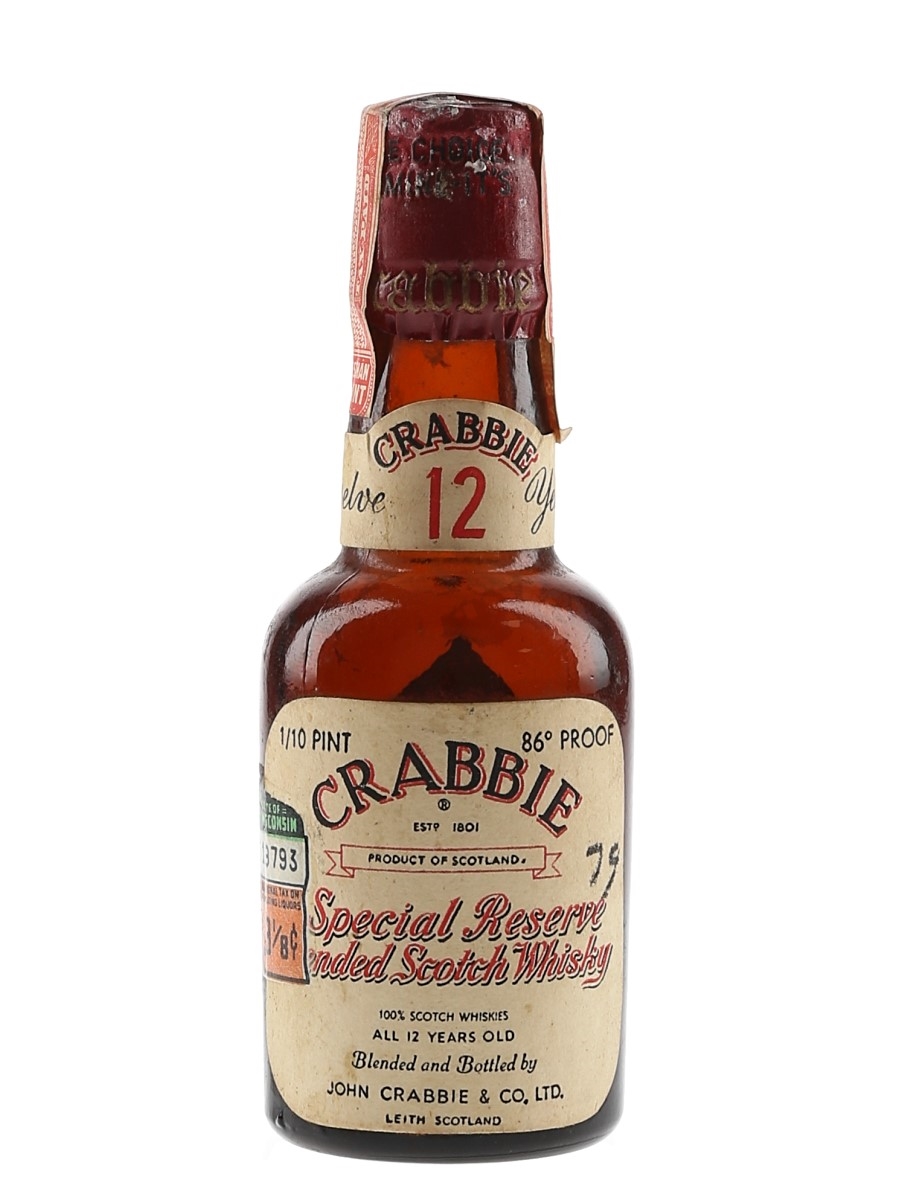 John Crabbie 12 Year Old Bottled 1940s - Metropolitan Liqueur Co. 4.7cl / 43%