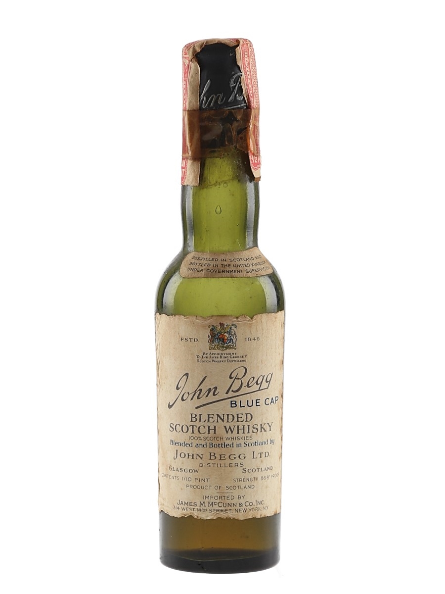John Begg Blue Cap Bottled 1950s - James McCunn & Co. 4.7cl / 43.4%