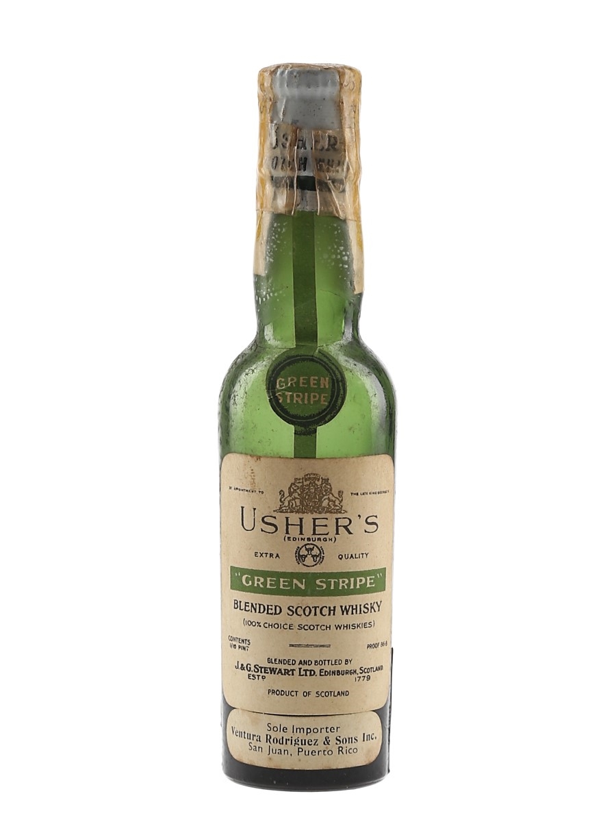 Usher's Green Stripe Bottled 1930s-1940s - Puerto Rico 4.7cl / 43.4%