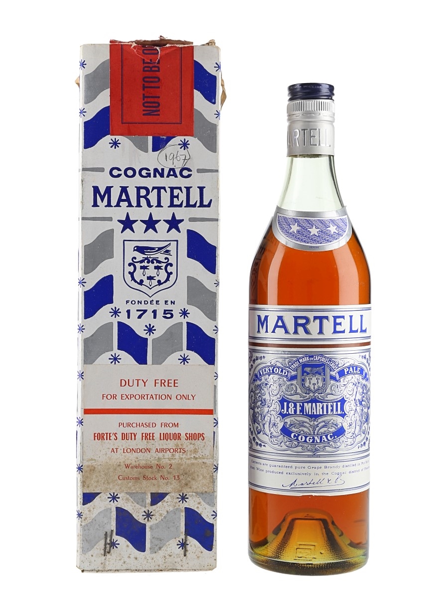 Martell 3 Star VOP Bottled 1960s - Duty Free 68cl / 40%