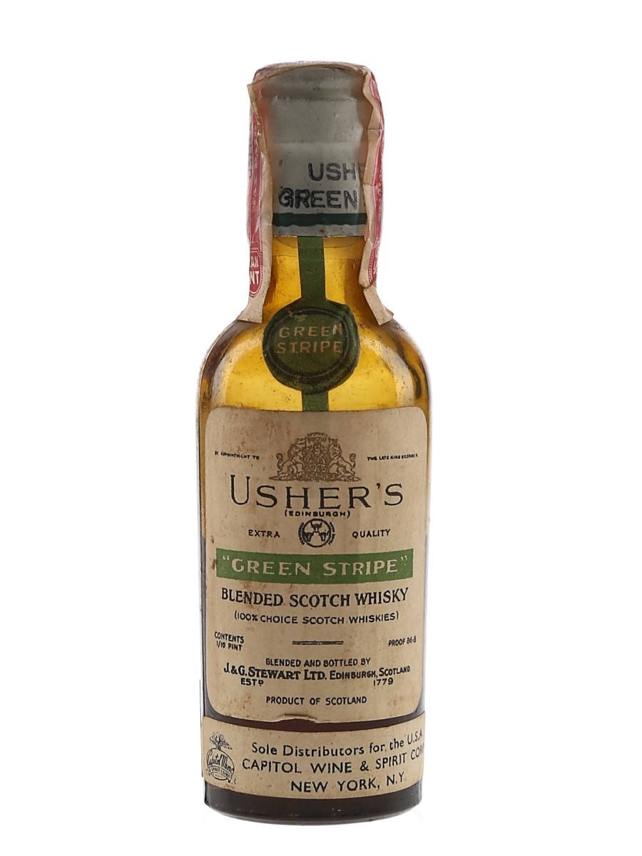 Usher's 8 Year Old Green Stripe Bottled 1940s-1950s 4.7cl / 43.4%