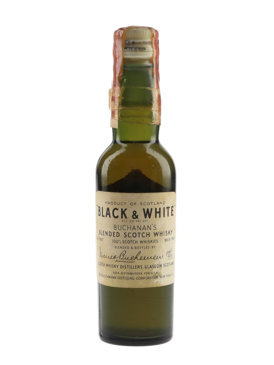 Buchanan's Black & White Bottled 1950s-1960s - Fleischmann Distilling 4.7cl / 43.4%