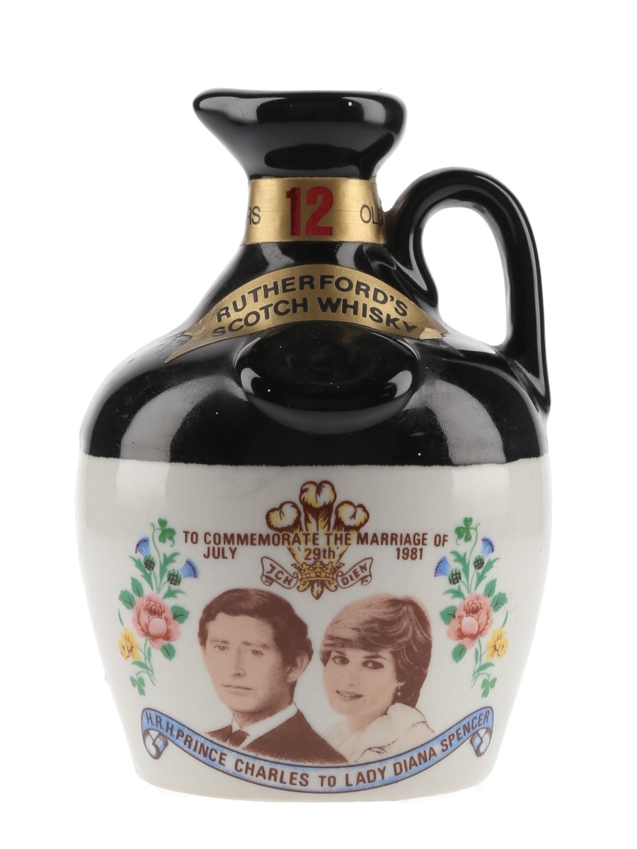 Rutherford's 12 Year Old Ceramic Decanter Bottled 1980s - Royal Wedding 1981 18.75cl / 40%