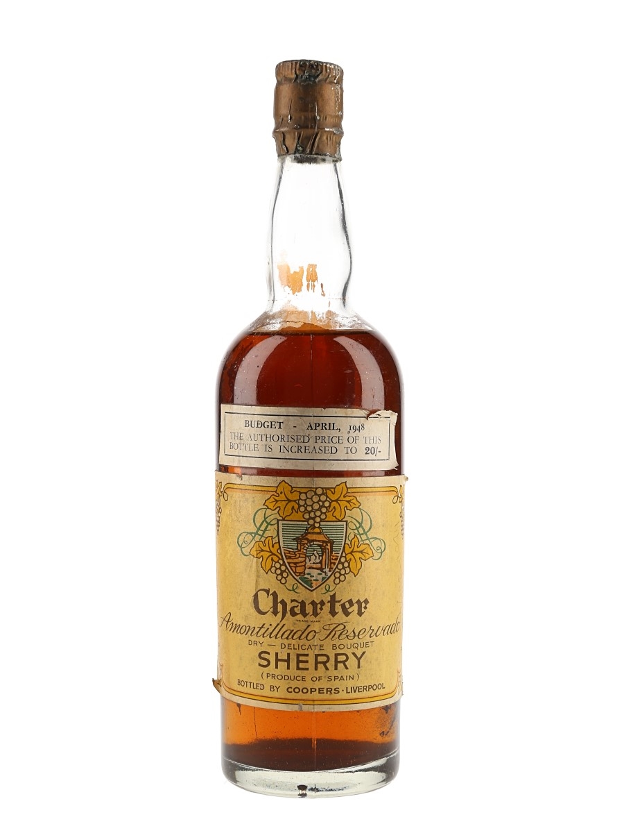 Charter Amontillado Reservado Sherry Bottled 1940s 75cl