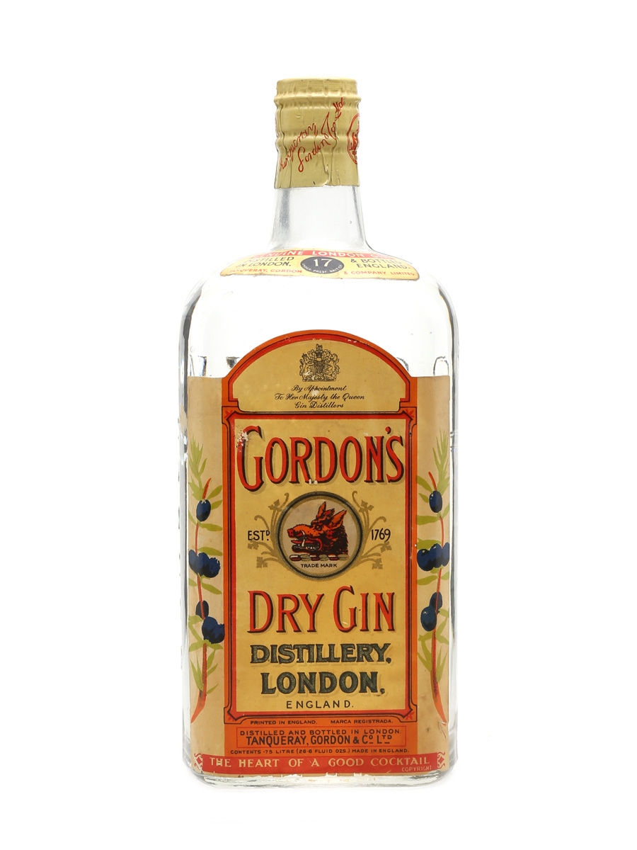 Gordon's Dry Gin Spring Cap Bottled 1950 - 60s 75cl / 47.3%