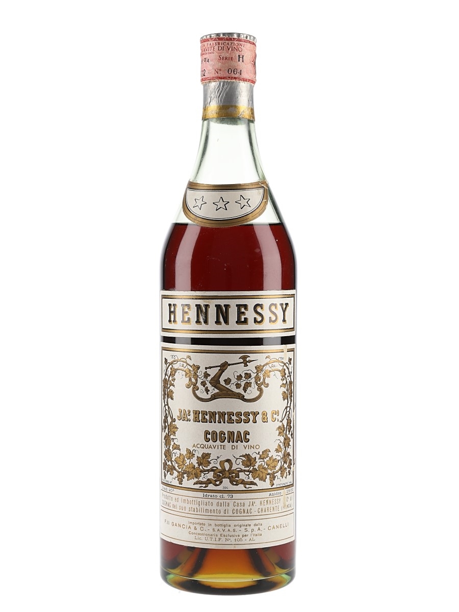 Hennessy 3 Star Bottled 1950s - Gancia 73cl / 40%