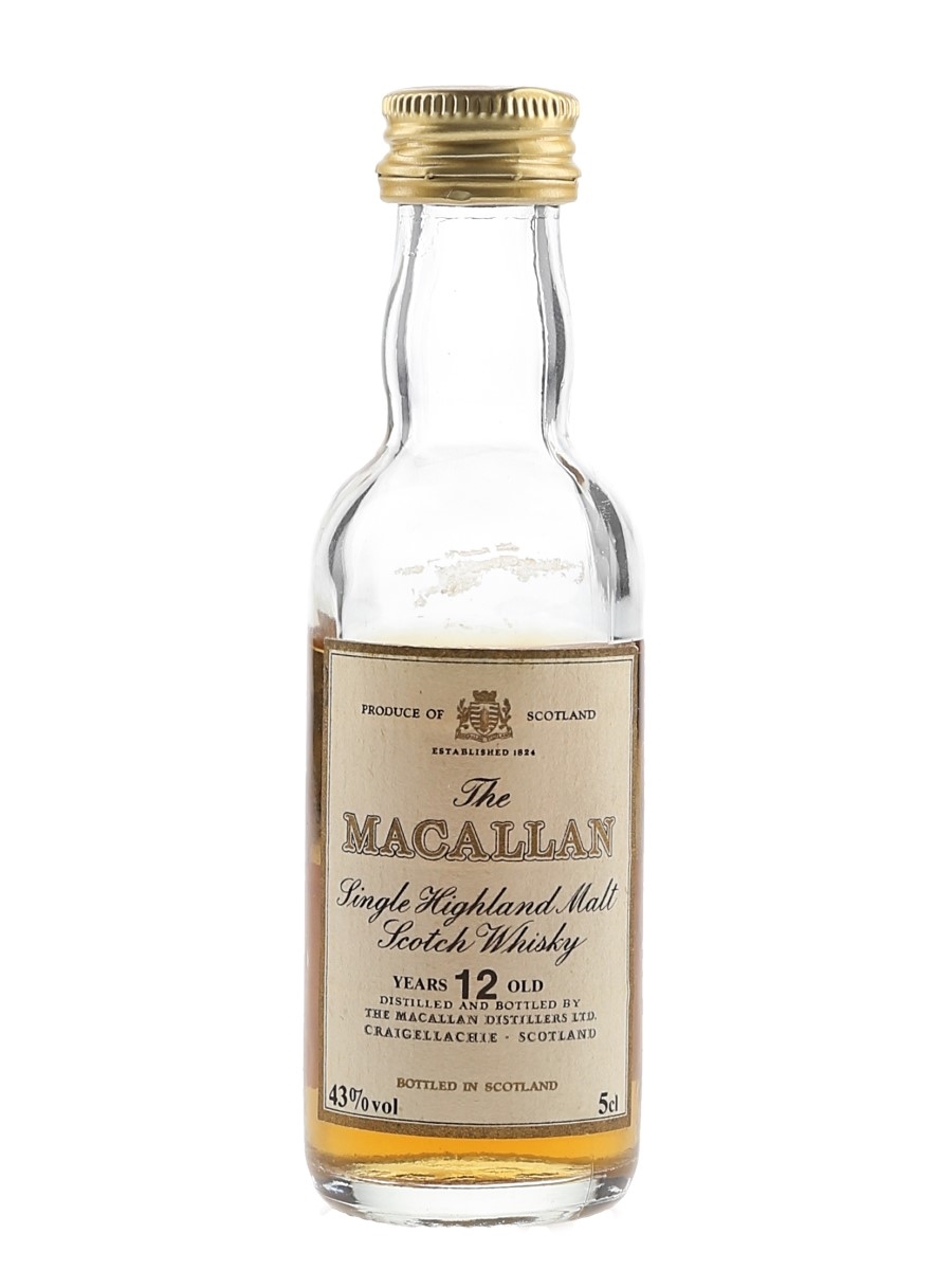 Macallan 12 Year Old Bottled 1980s - Spain Import 5cl / 43%